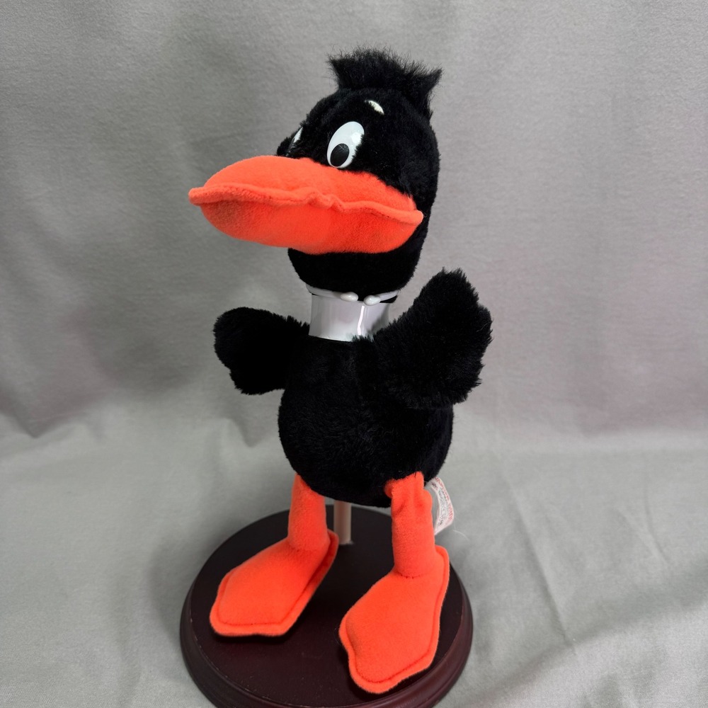 Daffy Duck Plush 70s Vintage Warner Bros Mighty Star Looney Tunes Hair Head Tail - Picture 2 of 9